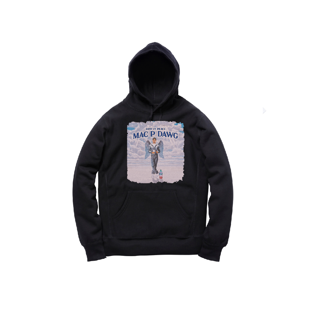 MAC P ANGEL PULLOVER HOODY: BLACK