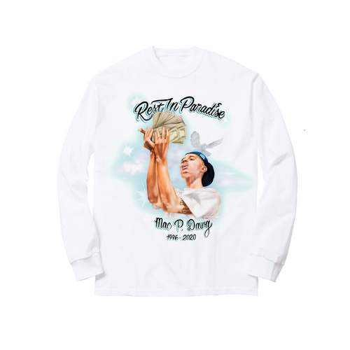 AIRBRUSH L/S TEE: WHITE