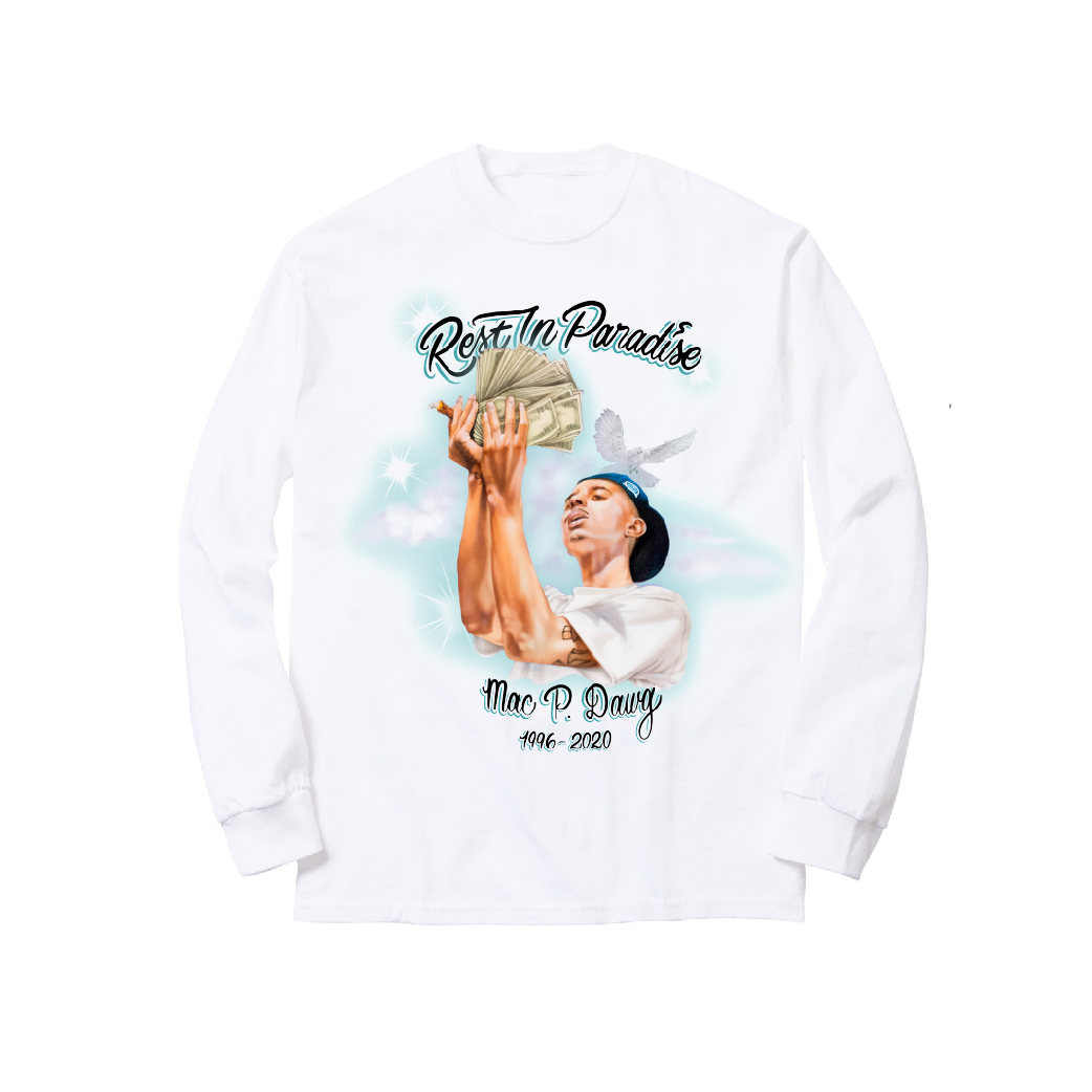 AIRBRUSH L/S TEE: WHITE