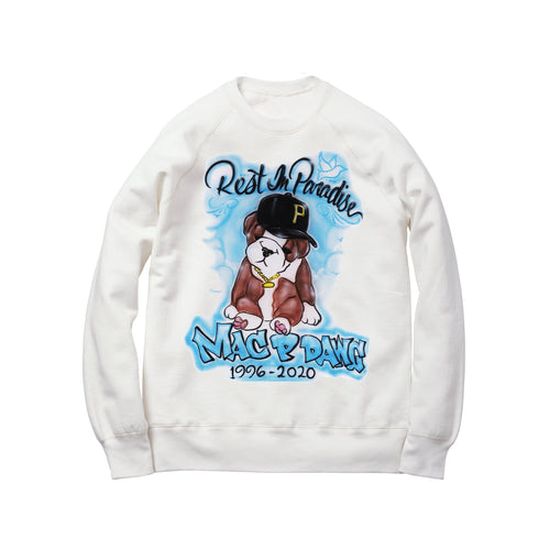 ALL DAWGS GO TO HEAVEN CREWNECK SWEATSHIRT: WHITE