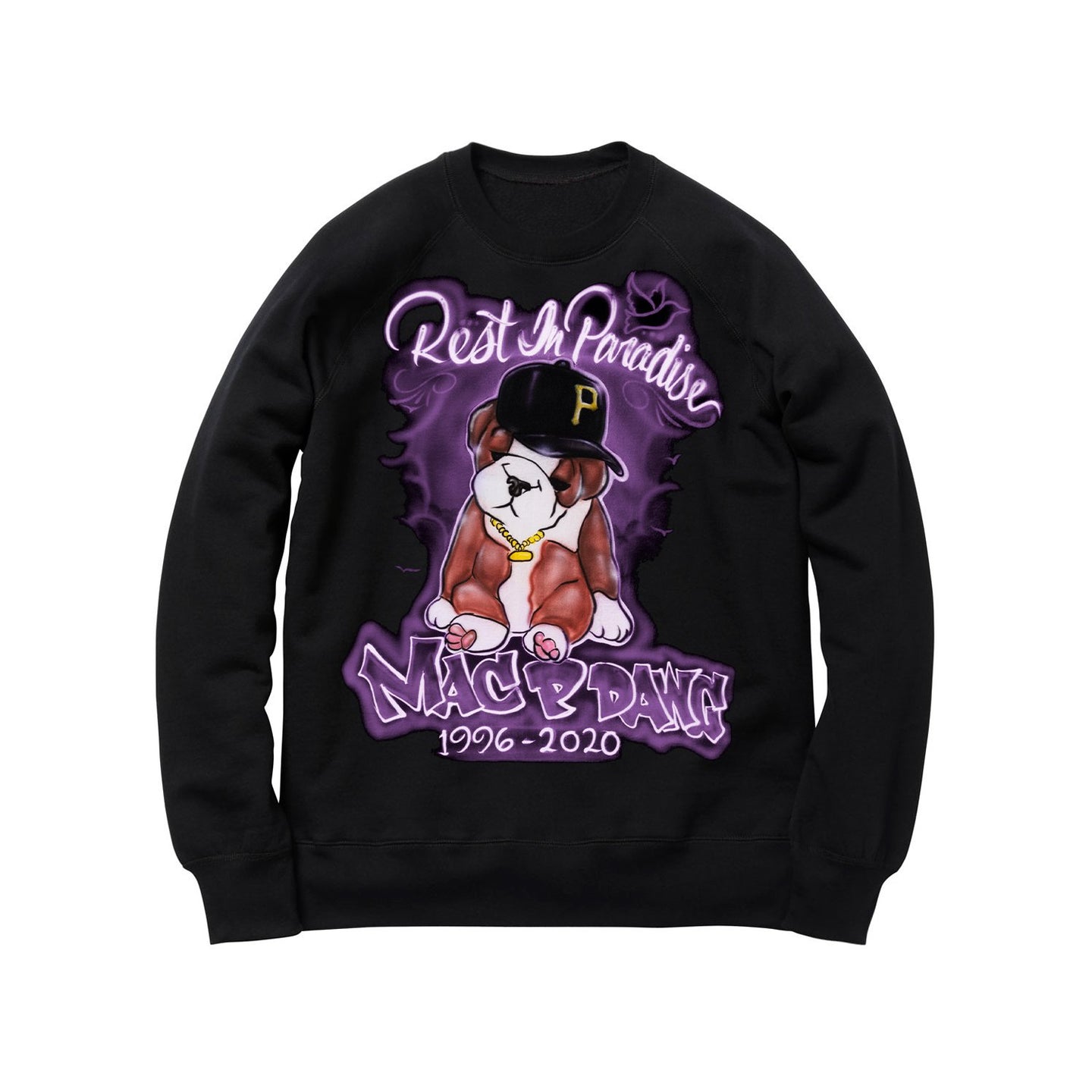 ALL DAWGS GO TO HEAVEN CREWNECK SWEATSHIRT: BLACK
