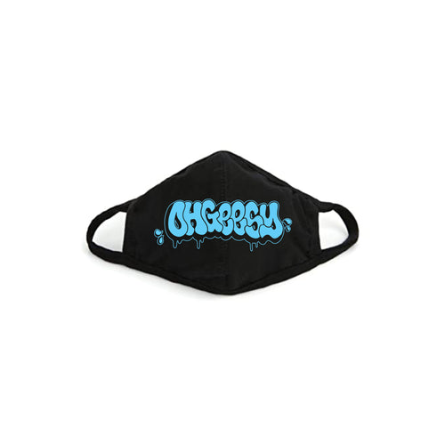 THROWIE FACE MASK: BLACK/BABY BLUE